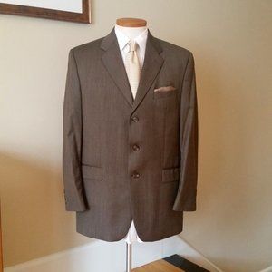 Lauren Ralph Lauren Herringbone Wool Suit Size 43 Long